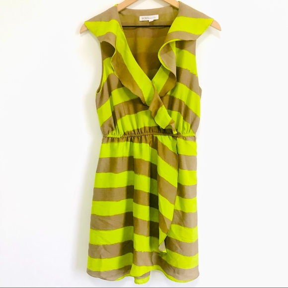BCBGeneration Dresses & Skirts - BCBGeneration | Striped Ruffle Front Empire Waist Dress